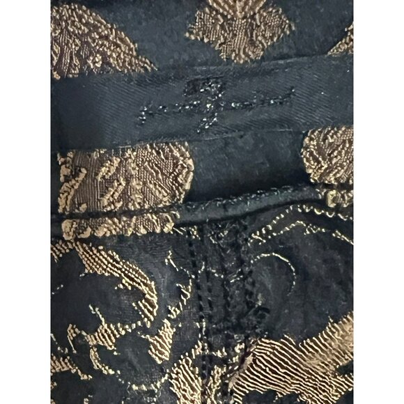 7 For All Mankind Metallic Gold & Black Damask Skinny Jeans Size 25 Acrylic Blen - Picture 6 of 11